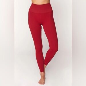 Spiritual Gangster Metta Ribbed Leggings‎ Deep Red Medium/Large